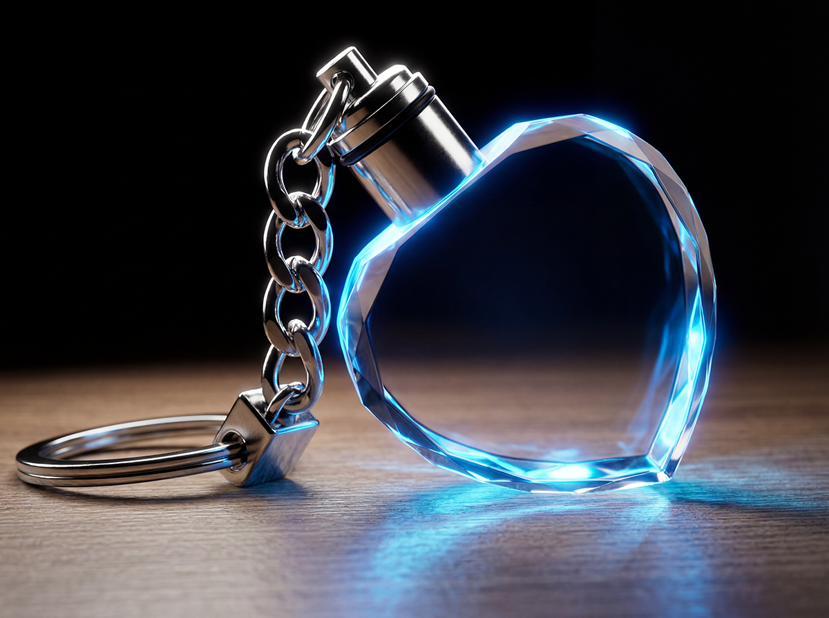 K9 Crystal Heart LED Keychain-6 Pack for Testing